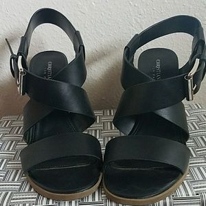 Cute black strappy heels